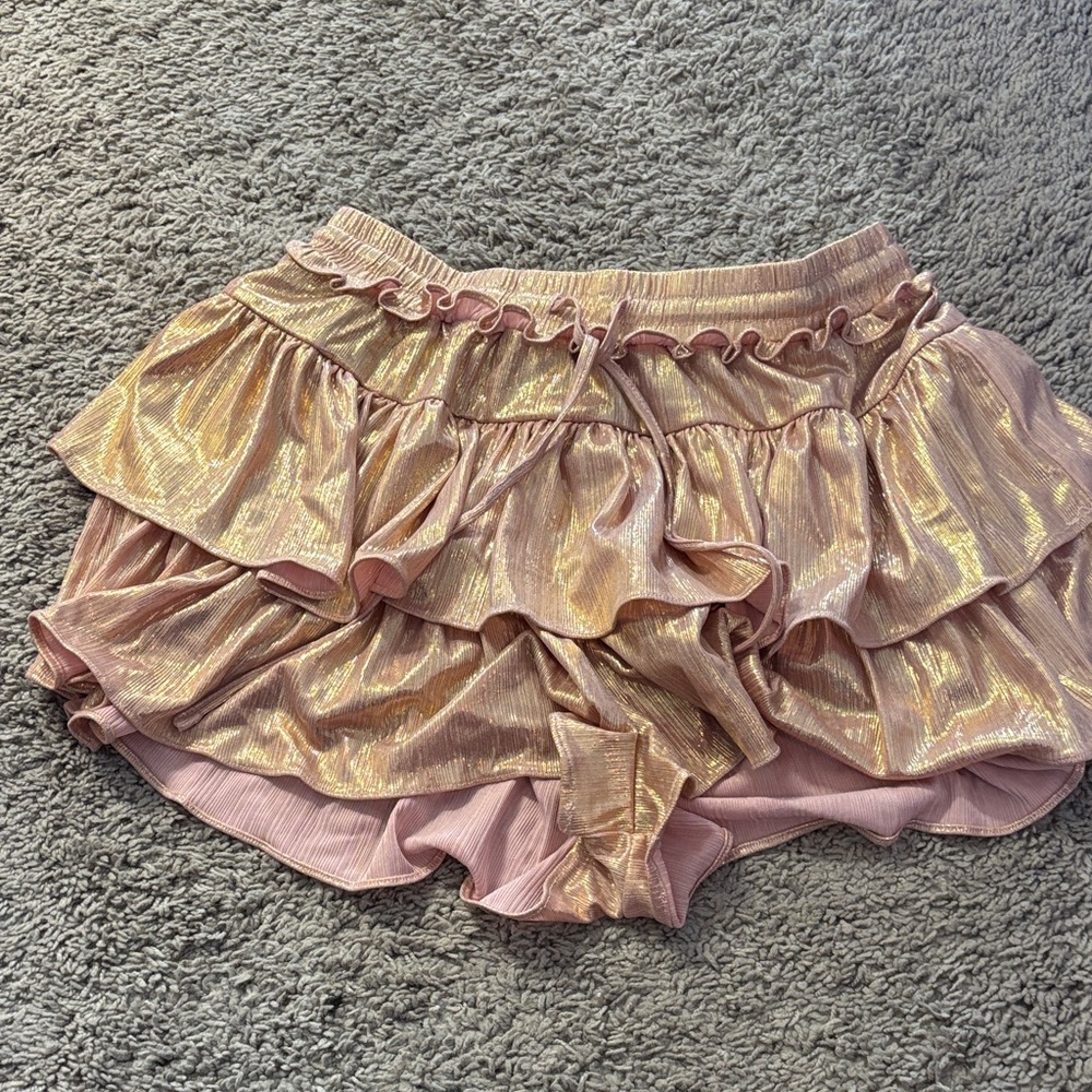 Metallic Ruffle Skorts